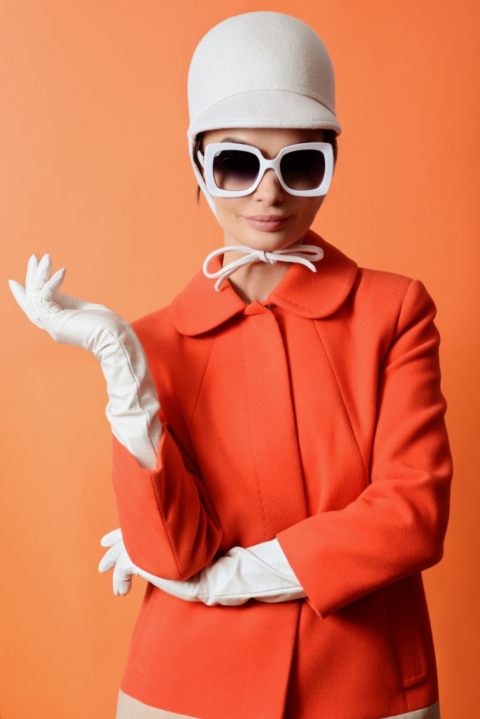 Girl at the classic image of 60s