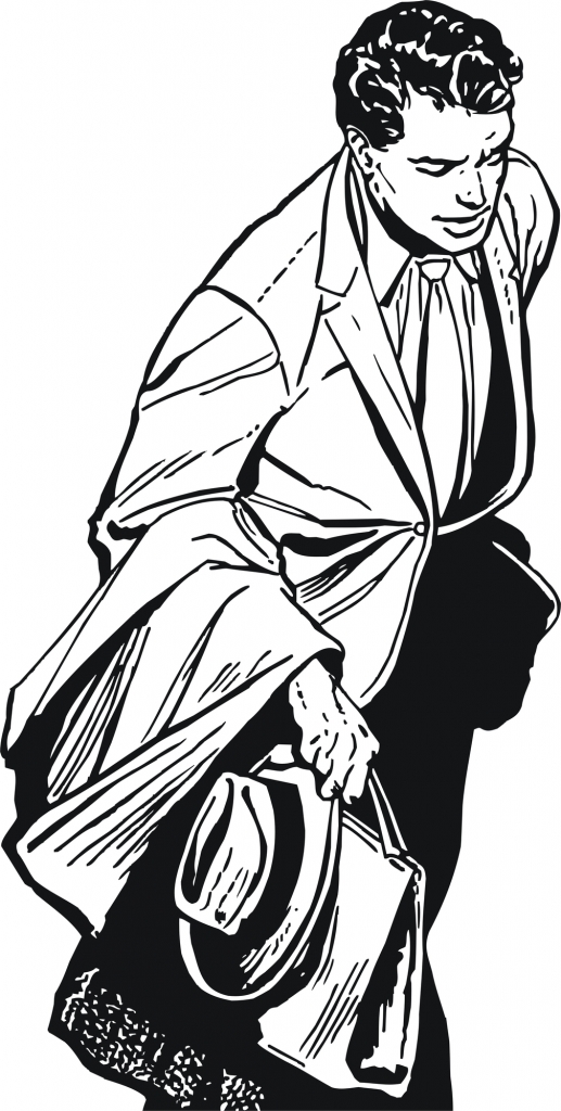 illustration of a businessman, drawn in comic style