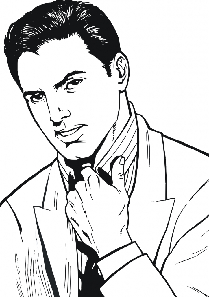 illustration of a businessman, drawn in comic style