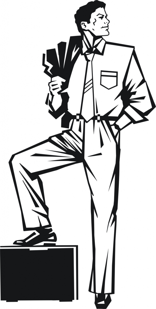 illustration of a businessman, drawn in comic style