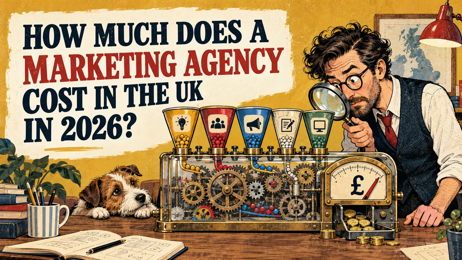 UK marketing agency costs in 2026 illustrated with pricing and service comparisons